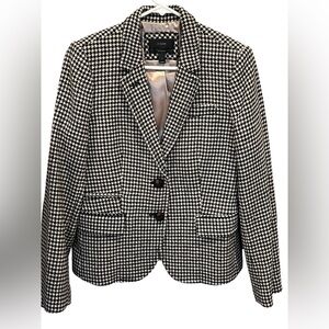 J. Crew Black and White Houndstooth Blazer Size 10